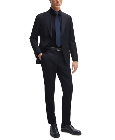 Hugo Boss Boss By  Men's Micro-patterned Slim-fit 2 Pc Suit In Dark Blue