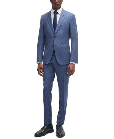 Hugo Boss Boss By  Men's Checked Slim-fit 2 Pc Suit In Medium Blue