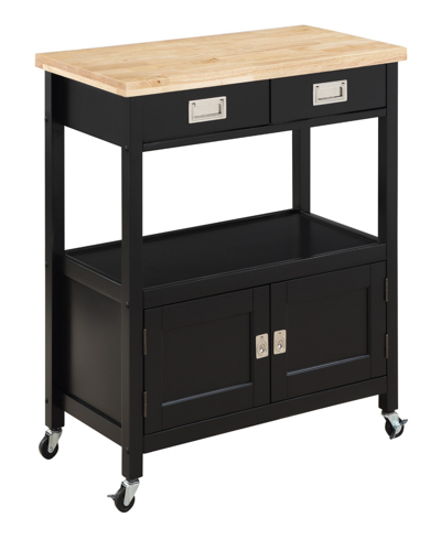 Osp Home Furnishings Office Star 35.25 Wood Radford Kitchen Cart In Black