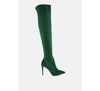 London Rag Tigerlily High Heel Knitted Long Boots In Green