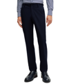 Hugo Boss Slim-fit Trousers In Virgin Wool With Stretch In Dark Blue