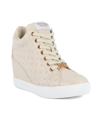 JUICY COUTURE WOMEN'S JIGGLE EMBELLISHED LACE-UP WEDGE SNEAKERS