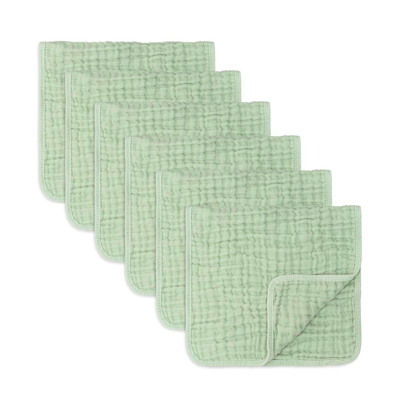 Comfy Cubs Baby Boys And Baby Girls Muslin Burp Cloths, Pack Of 6 In Sage