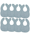 Comfy Cubs Muslin Bibs, Pack Of 8 In Pacific Blue