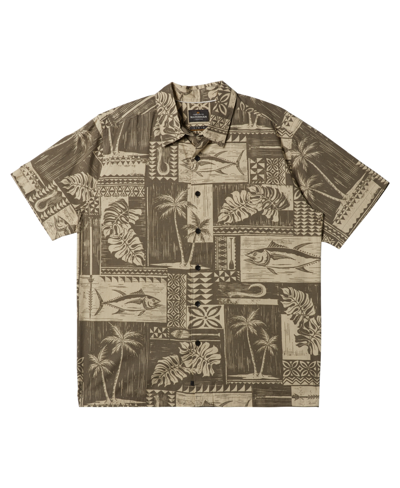Quiksilver Waterman Men's Tuna Palm Short Sleeve Shirt In Bungee