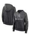 Nike Women's  Black Distressed Las Vegas Raiders Gym Vintage-like Lightweight Hooded Top In Black