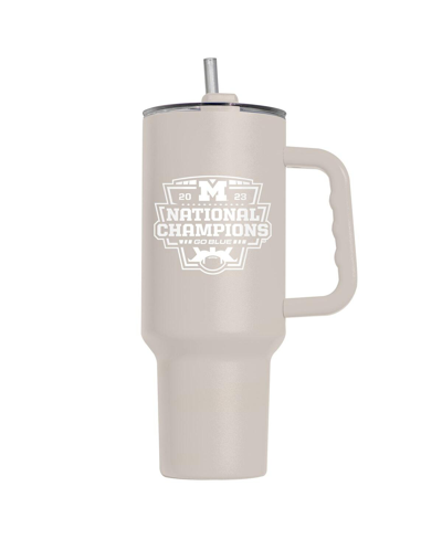 Logo Brands Michigan Wolverines College Football Playoff 2023 National Champions 40 oz Powder Coat Tumbler In Pink