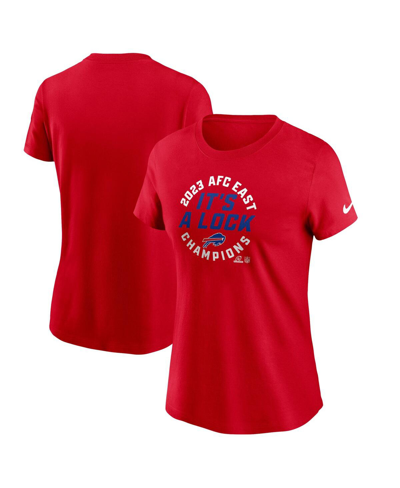 Nike Women's  Red Buffalo Bills 2023 Afc East Division Champions Locker Room Trophy Collection T-shir