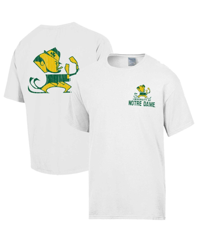 Comfortwash Men's  White Distressed Notre Dame Fighting Irish Vintage-like Logo T-shirt