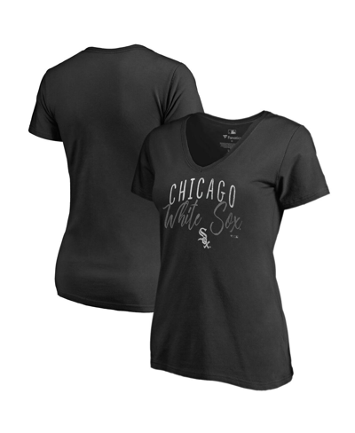 Fanatics Women's  Black Chicago White Sox Graceful V-neck T-shirt