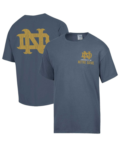 Comfortwash Men's  Steel Distressed Notre Dame Fighting Irish Vintage-like Logo T-shirt