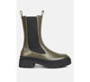 London Rag Jolt Elasticated Gussets Lug Sole Boots In Olive