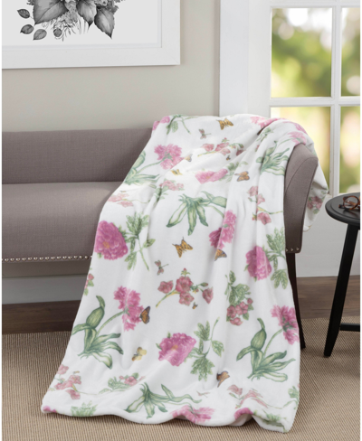 Lenox Butterfly Meadow Bloom Throw, 60" X 70" In White,multi