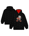 Mitchell & Ness Men's  Black Cleveland Browns Allover Print Fleece Pullover Hoodie In Black