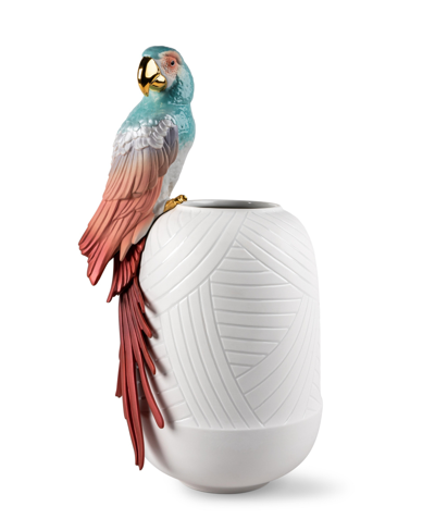 Lladrò Macaw Bird Vase In Red