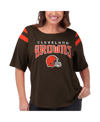 G-III 4HER BY CARL BANKS WOMEN'S G-III 4HER BY CARL BANKS BROWN CLEVELAND BROWNS PLUS SIZE LINEBACKER T-SHIRT
