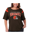 G-iii 4her By Carl Banks Brown Cleveland Browns Plus Size Linebacker T-shirt In Brown
