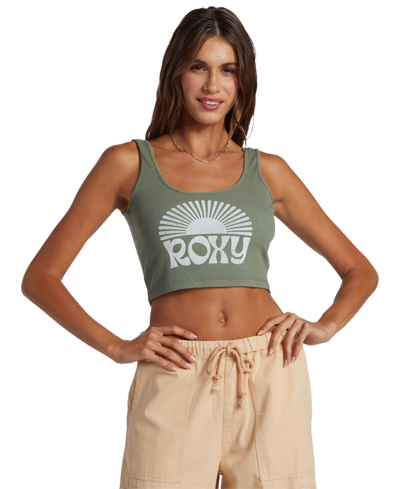 Roxy Juniors' Rise And Shine Dive In Tank Top In Agave Green