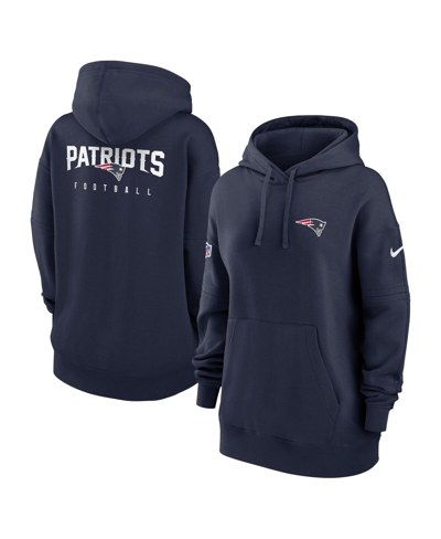 Nike Women's  Navy New England Patriots 2023 Sideline Club Fleece Pullover Hoodie