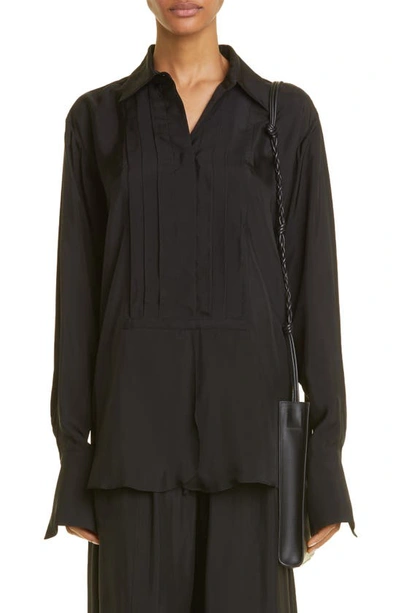 Jil Sander Women's High-low Tuxedo Shirt In 001 - Black