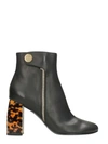 STELLA MCCARTNEY TORTOISESHELL HEEL ANKLE BOOTS,7381504