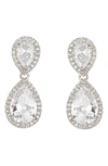 Eye Candy Los Angeles Isabella Cz Drop Earrings In Silver