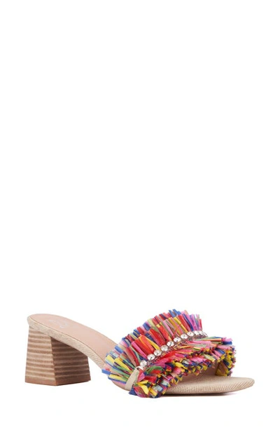 New York And Company Women's Farah Block Heel Sandal In Multi Gold