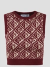 Marine Serre Moon Diamant Knitted Top In Multicolour