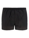 Prada Mens Black Triangle-logo Re-nylon Swim Trunks In Nero