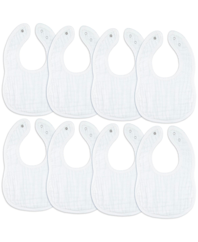 Comfy Cubs Babies' Muslin Bibs, Pack Of 8 In White