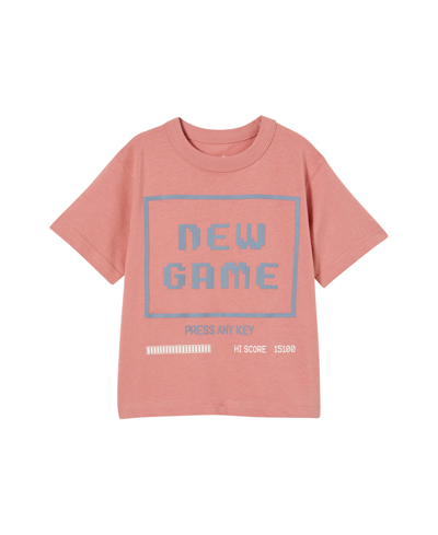 Cotton On Kids' Big Boys Jonny Short Sleeve Print T-shirt In Clay Pigeon,new Game