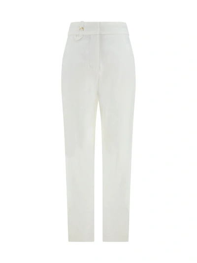 Jacquemus Womens White Le Pantalon Tibau Straight-leg Mid-rise Woven Trousers