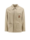 FERRAGAMO COTTON AND VISCOSE JACKET WITH GANCINI LEATHER PATCH