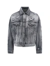 DOLCE & GABBANA DENIM JACKET WITH RIPPED EFFECT