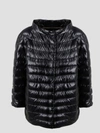 Herno Cropped Sleeve Padded Jacket In Black