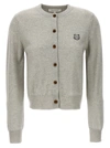 Maison Kitsuné Bold Fox Head Cardigan In Gray