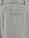 Msgm Belted Tapered Cotton Trousers In 94