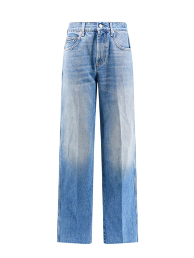GUCCI COTTON JEANS WITH ICONIC METAL HORSEBIT