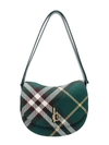 BURBERRY WOOL BLEND SHOULDER BAG WITH CHECK MOTIF