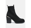 London Rag Medusa Knitted Block Heel Ankle Boots In Black