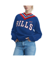 TOMMY HILFIGER WOMEN'S TOMMY HILFIGER ROYAL BUFFALO BILLS HEIDI RAGLAN V-NECK SWEATER