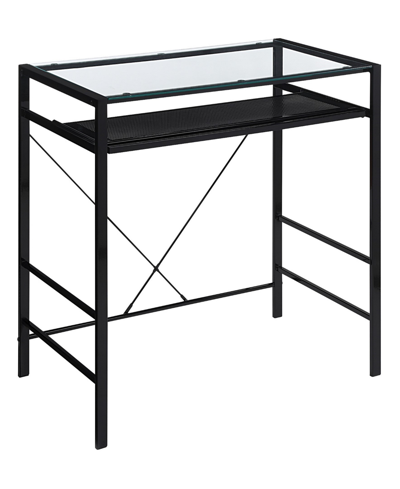 Osp Home Furnishings Office Star 30.25" Glass, Steel Zephyr Computer Desk In Black