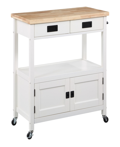 Osp Home Furnishings Office Star 35.25 Wood Radford Kitchen Cart In White