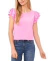 Cece Double Ruffle Knit Top In Pink