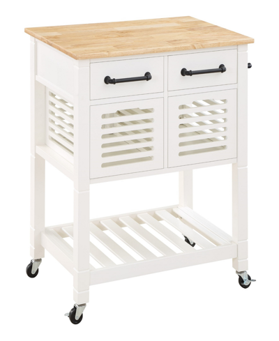 Osp Home Furnishings Office Star 34.25" Wood Stafford Kitchen Cart In White