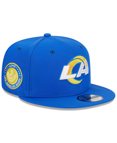 New Era Men's And Women's  Royal Los Angeles Rams The Nfl Asl Collection By Love Sign Side Patch 9fif