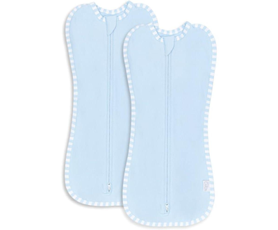 Comfy Cubs Baby Boys And Baby Girls Zipper Swaddles Blanket, Pack Of 2 In Blue