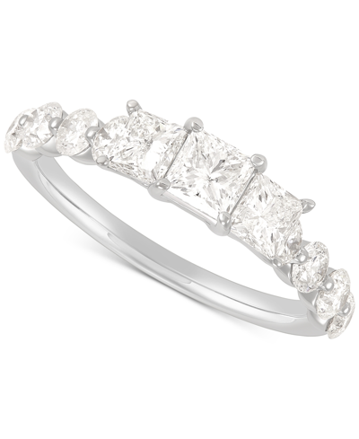 Macy's Diamond Princess-cut Three Stone Engagement Ring (2 Ct. T.w.) In 14k White Gold