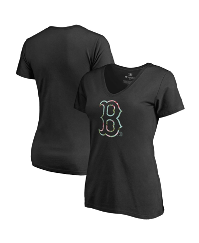 Fanatics Women's  Black Boston Red Sox Lovely V-neck T-shirt