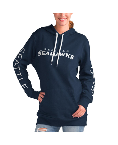 G-III 4HER BY CARL BANKS WOMEN'S G-III 4HER BY CARL BANKS COLLEGE NAVY SEATTLE SEAHAWKS EXTRA INNING PULLOVER HOODIE